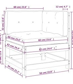 Hoekbank met kussens massief grenenhout
