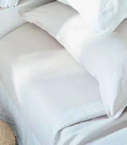 Hoeslaken van gewassen hennep, hoekhoogte 35 cm, FIJNE HENNEP