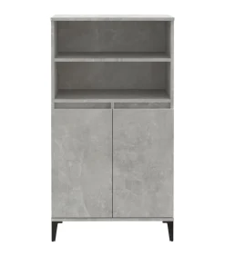 Hoge kast 60x36x110 cm bewerkt hout betongrijs