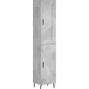 Hoge kast 34,5x34x180 cm bewerkt hout betongrijs