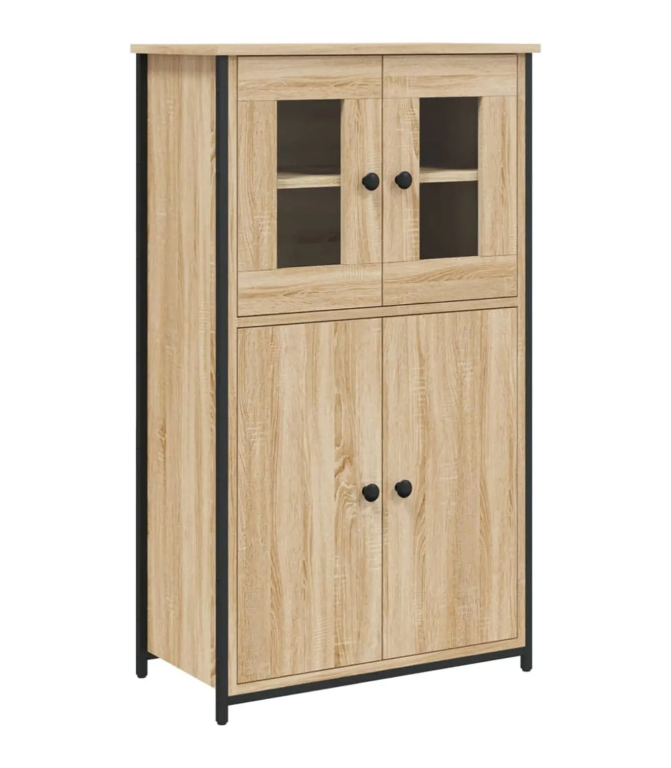 Hoge kast 62x32x106,5 cm bewerkt hout sonoma eikenkleurig