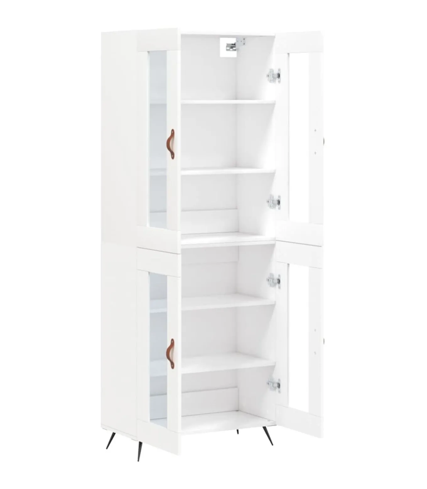 Hoge kast 69,5x34x180 cm bewerkt hout wit