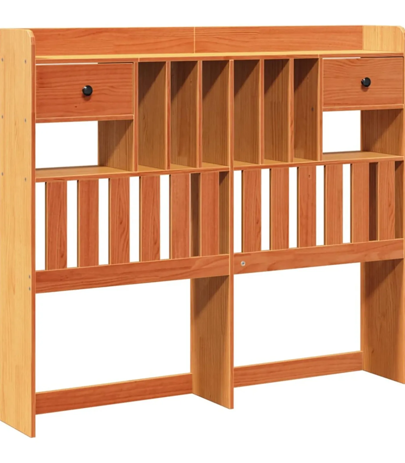 Hoofdbord met opbergruimte 120 cm massief grenenhout wasbruin