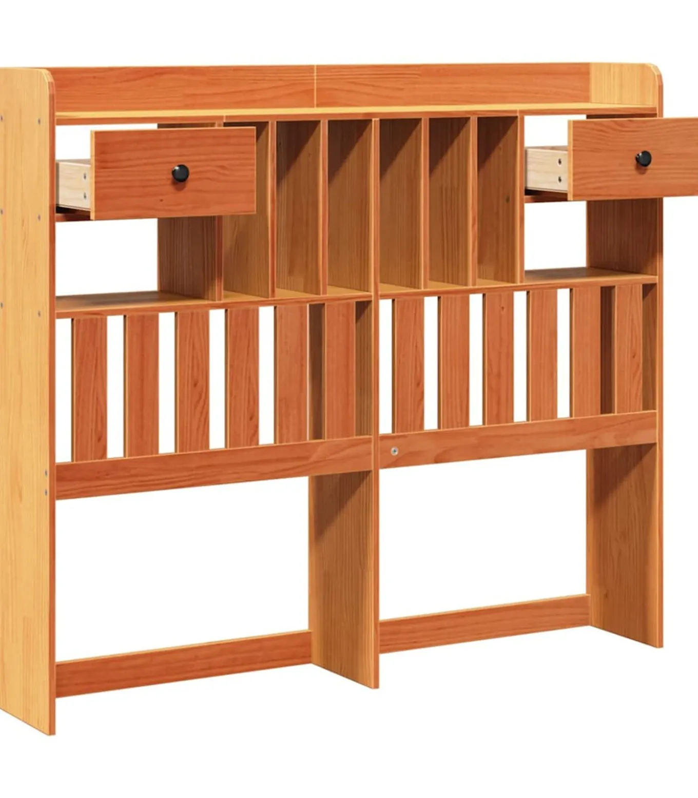 Hoofdbord met opbergruimte 120 cm massief grenenhout wasbruin