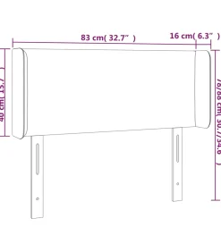 Hoofdbord met randen 83x16x78/88 cm kunstleer wit