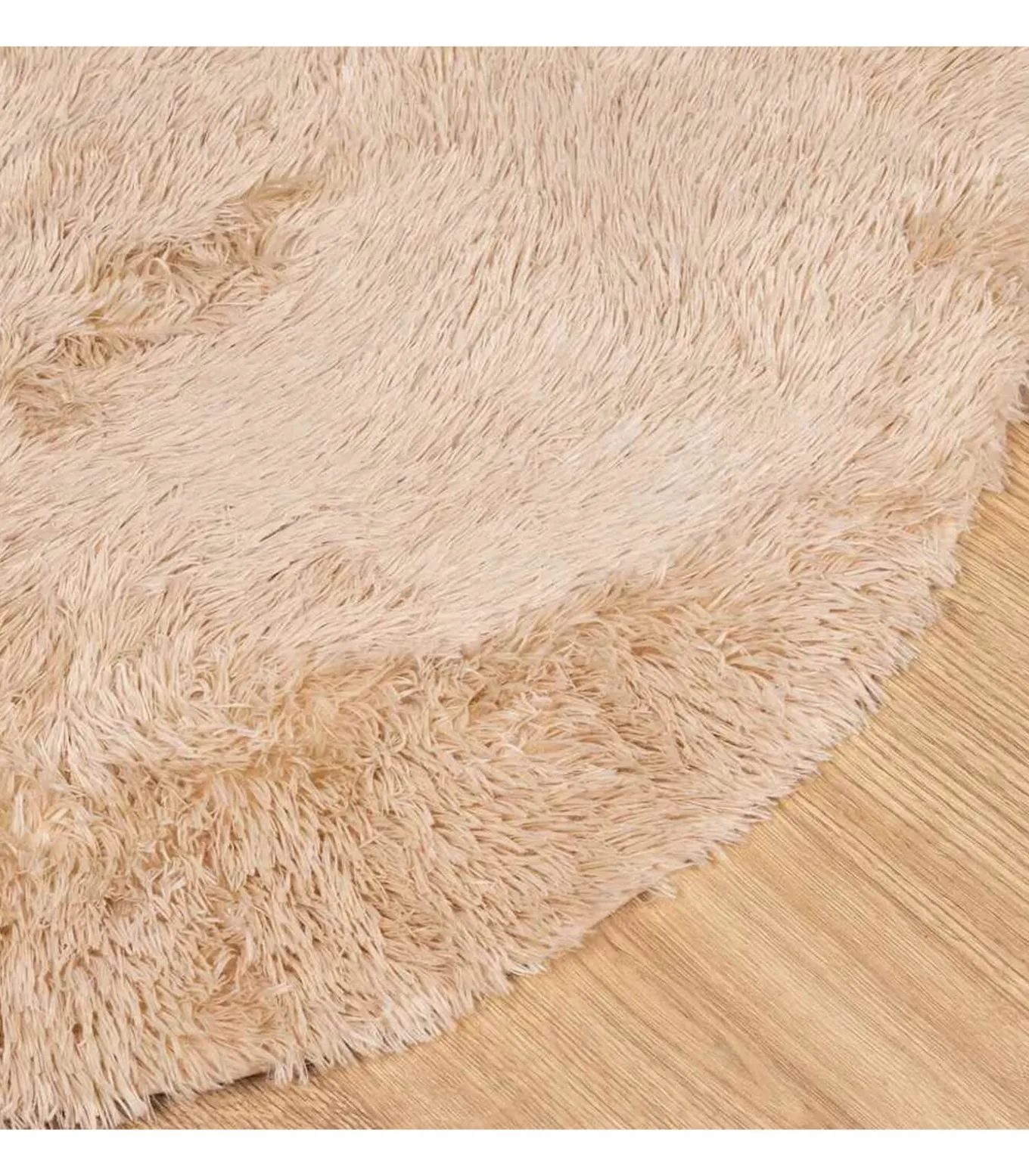 Hoogpolig vloerkleed NAVARRA 100x100 cm polyester beige