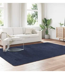 Hoogpolig vloerkleed NAVARRA 200x290 cm polyester marineblauw