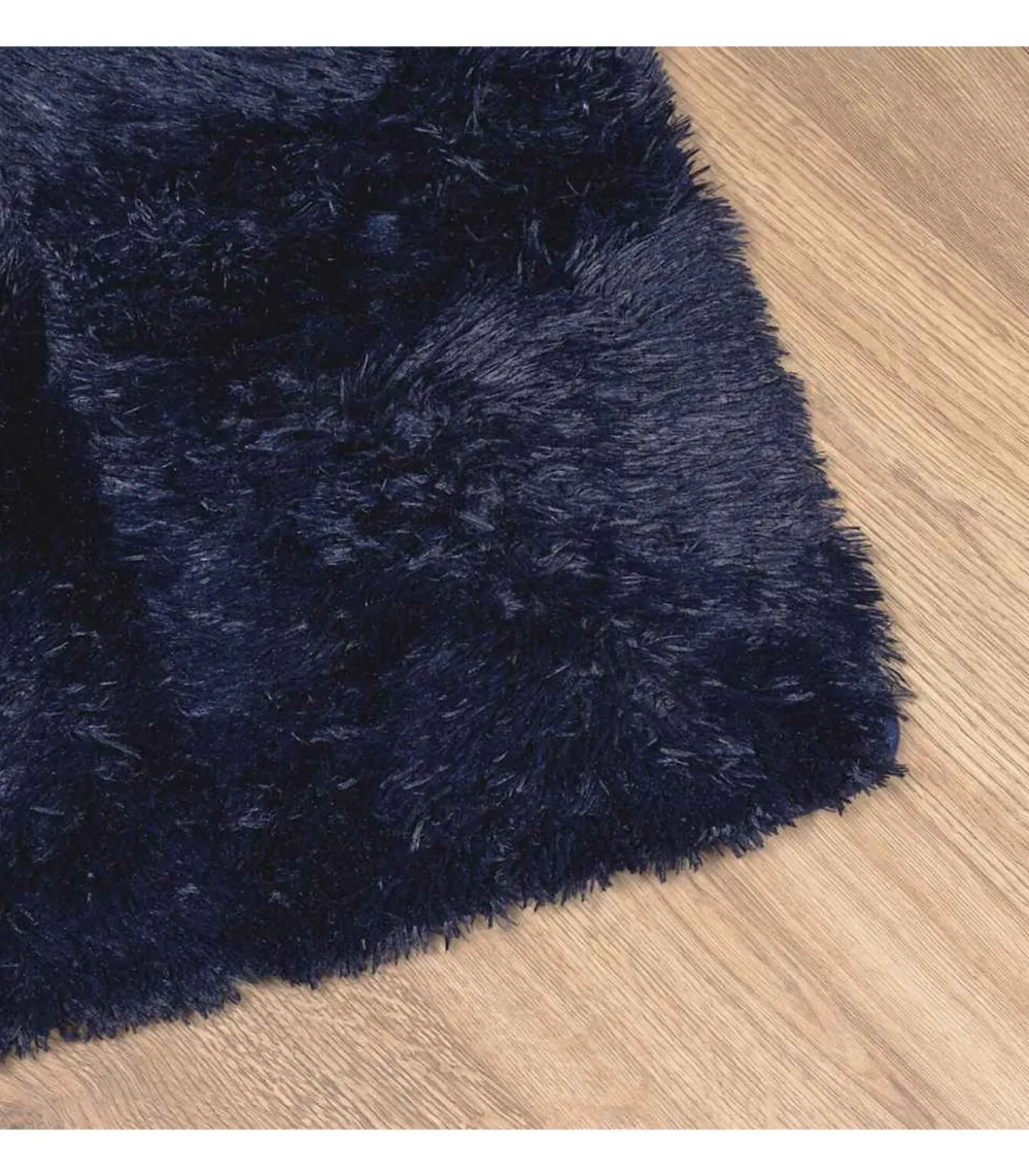 Hoogpolig vloerkleed NAVARRA 200x290 cm polyester marineblauw