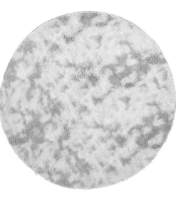 Hoogpolig vloerkleed NAVARRA 100x100 cm polyester zilvergrijs