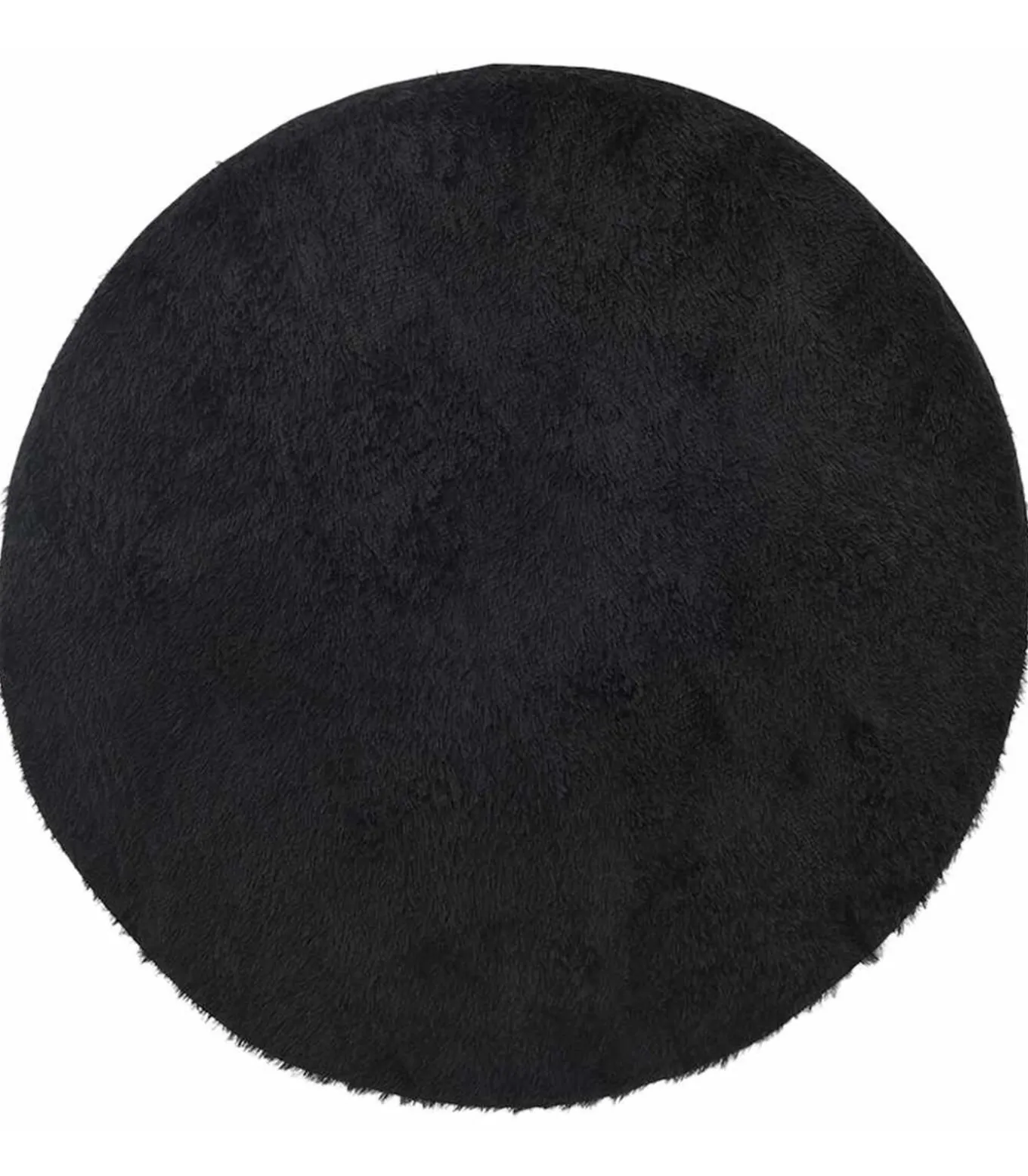 Hoogpolig vloerkleed NAVARRA 120x120 cm polyester zwart