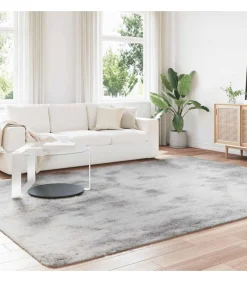 Hoogpolig vloerkleed NAVARRA 240x340 cm polyester lichtgrijs