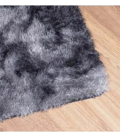 Hoogpolig vloerkleed NAVARRA 200x290 cm polyester donkergrijs