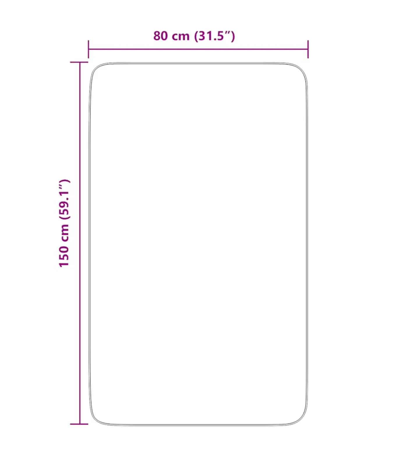 Hoogpolig vloerkleed NAVARRA 80x150 cm polyester lichtgrijs