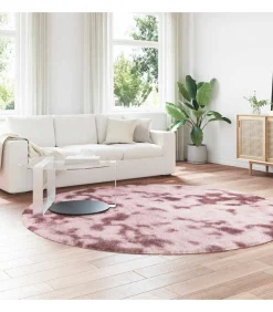 Hoogpolig vloerkleed NAVARRA 240x240 cm polyester stoffig roze