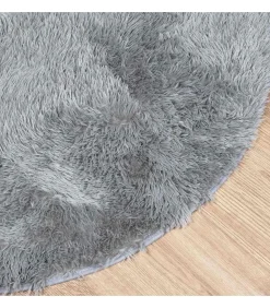 Hoogpolig vloerkleed NAVARRA 240x240 cm polyester lichtgrijs