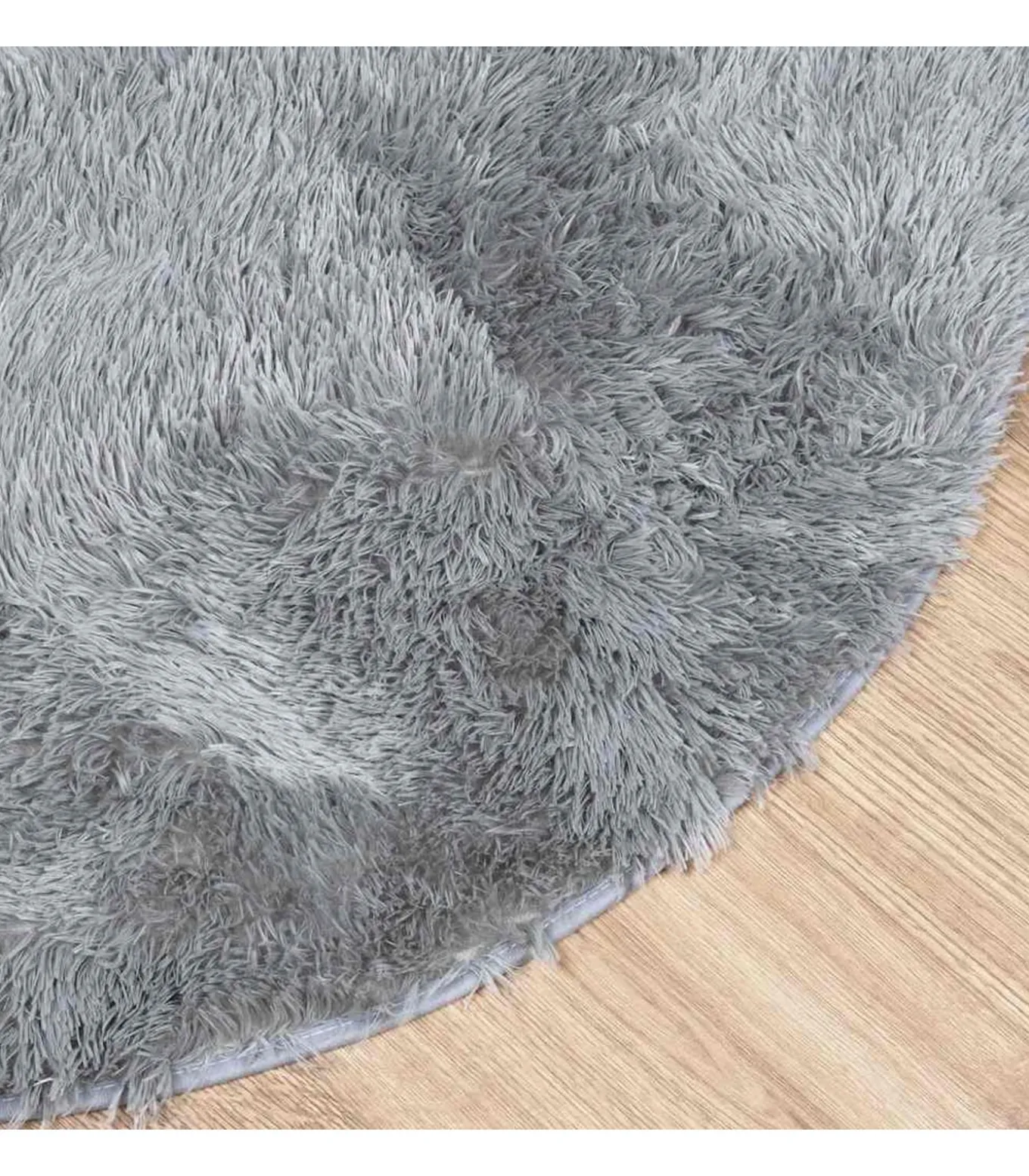 Hoogpolig vloerkleed NAVARRA 240x240 cm polyester lichtgrijs