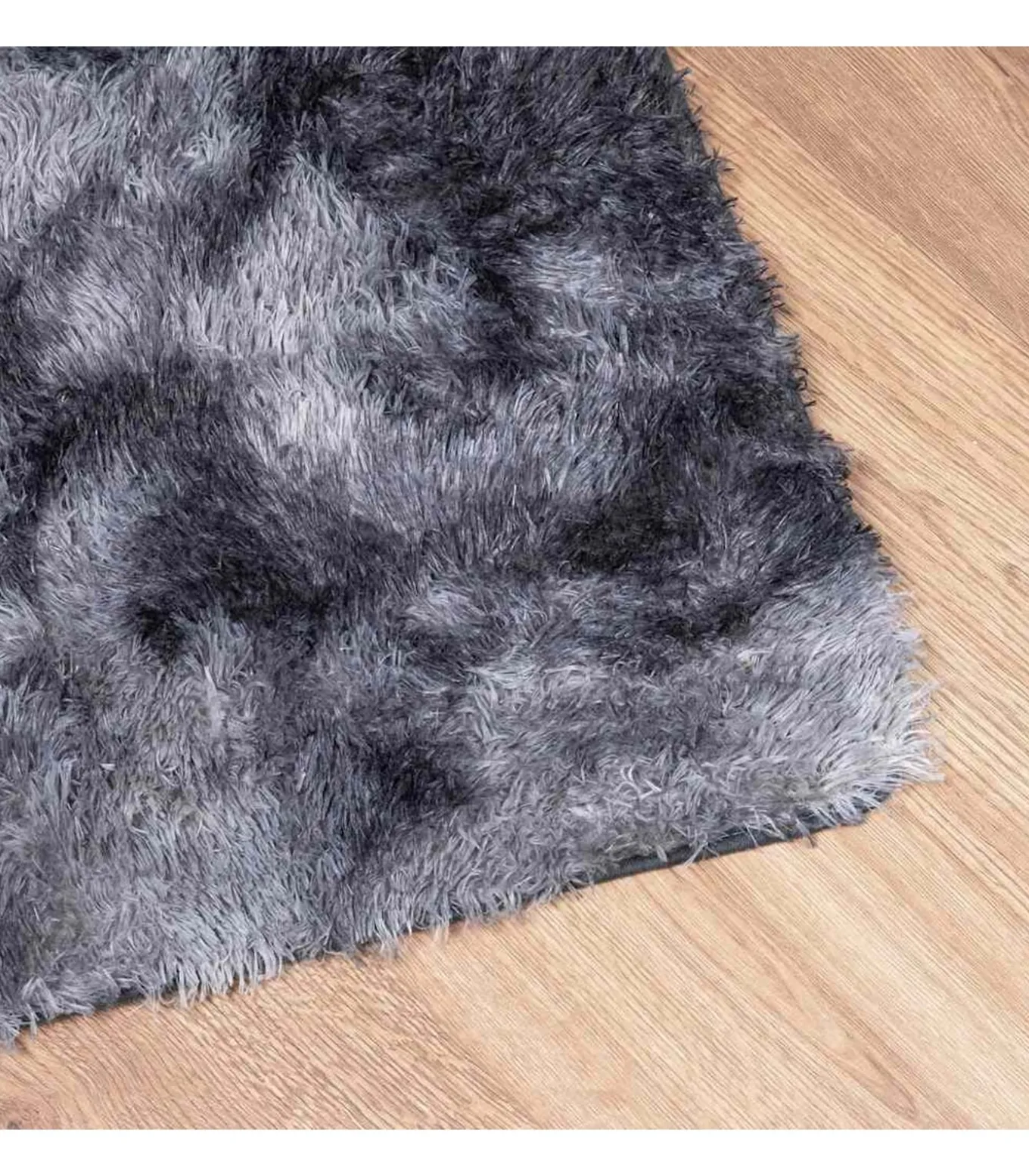 Hoogpolig vloerkleed NAVARRA 60x100 cm polyester donkergrijs