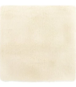 Hoogpolig vloerkleed NAVARRA 120x120 cm polyester crèmekleurig