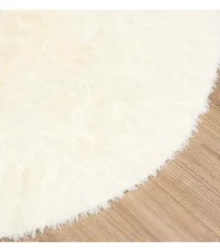 Hoogpolig vloerkleed NAVARRA 160x160 cm polyester crèmekleurig