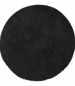 Hoogpolig vloerkleed NAVARRA 160x160 cm polyester zwart