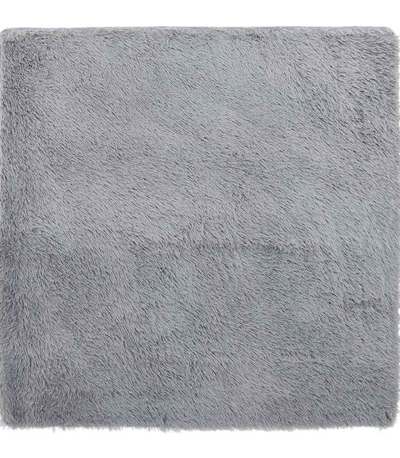 Hoogpolig vloerkleed NAVARRA 200x200 cm polyester lichtgrijs