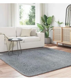 Hoogpolig vloerkleed NAVARRA 200x200 cm polyester lichtgrijs