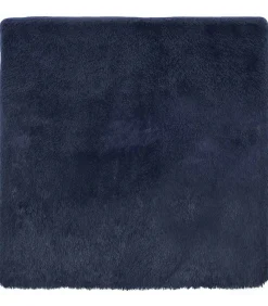 Hoogpolig vloerkleed NAVARRA 200x200 cm polyester marineblauw