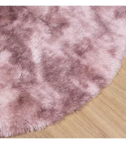 Hoogpolig vloerkleed NAVARRA 160x160 cm polyester stoffig roze