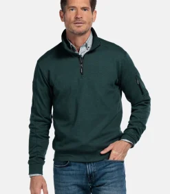 Interlock sweater met halve rits -