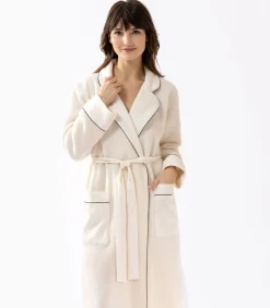 Jacquard badjas van microfleece en viscose GABRIELLE 660