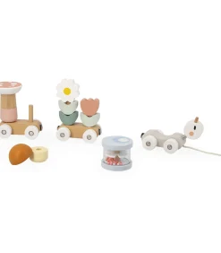 Janod houten speelgoed - Sweet Cocoon Slakkentrein - educatief trek- en bouwspeelgoed