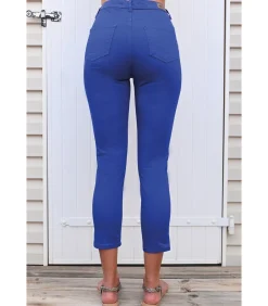 JAZZ - KLEIN BLAUW STRETCH KATOEN 7/8 JEANS