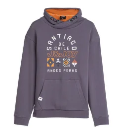 Jongens T-shirt met lange mouwen, Santiago-opdruk en kangoeroezak