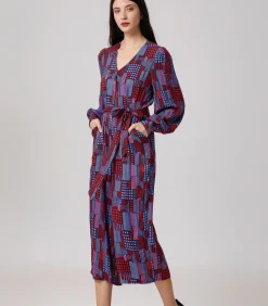 Jumpsuit met grafische print en V-hals