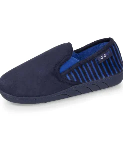 Junior Gestreepte Mocassin Sloffen Navy