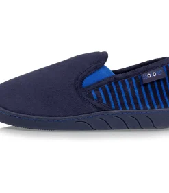 Junior Gestreepte Mocassin Sloffen Navy