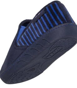 Junior Gestreepte Mocassin Sloffen Navy