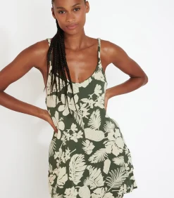 Kaki gebloemde playsuit JONAH TANAISIE