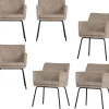 Kam Eetkamerstoelen - Polyester - Zand - Set van 6