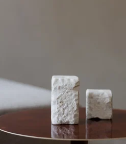 Kandelaar 8x8xH8cm marmer wit Opus