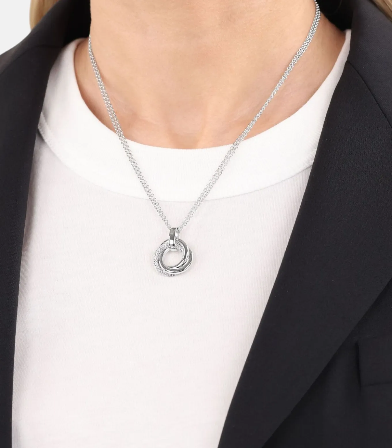 Ketten mit Anhänger voor dames, zilver 925, zirkonia