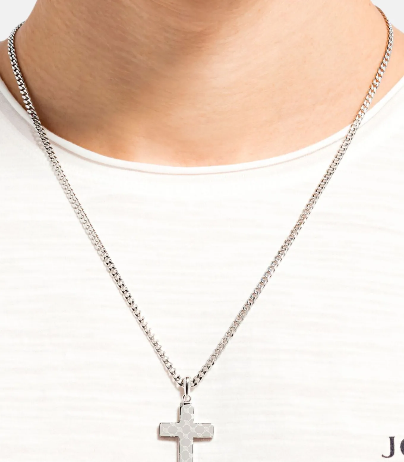 Ketting met hanger voor mannen, kruis van roestvrij staal