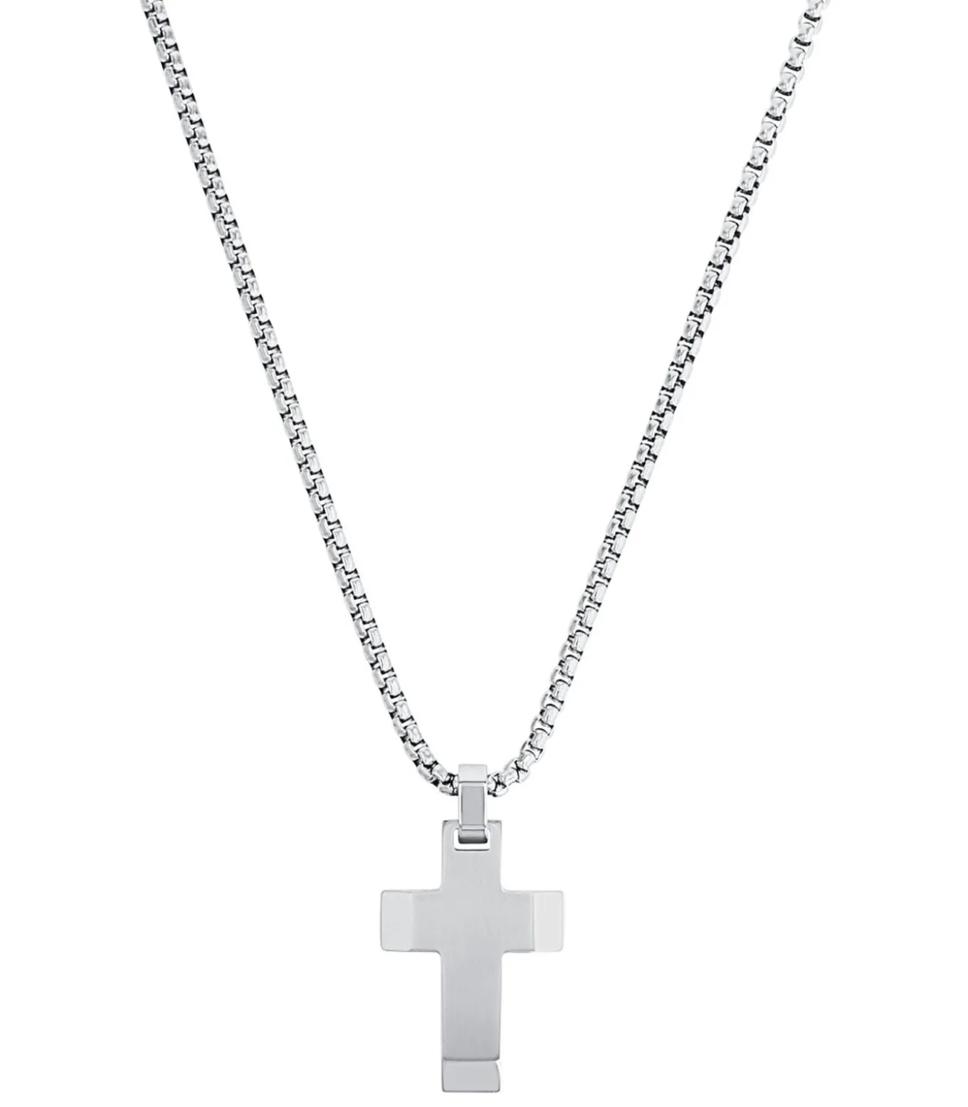 Ketting met hanger voor mannen, kruis van roestvrij staal