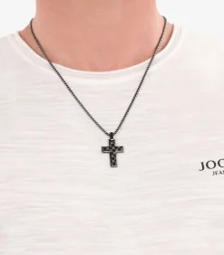 Ketting met hanger voor mannen, kruis van roestvrij staal