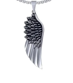 Ketting met Vleugel Hanger - Staal