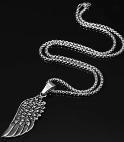 Ketting met Vleugel Hanger - Staal
