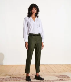 Khaki 7/8 sigarettenbroek