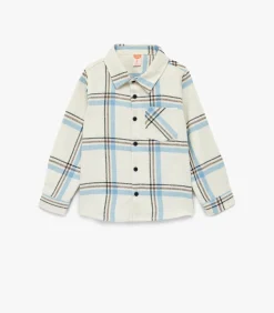 Klassiek Geruit Overhemd Lange Mouwen Zakdetail