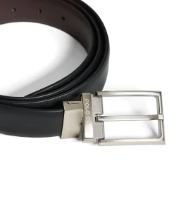 Klassieke omkeerbare riem ‘Tyler’ in zwart en bruin met Polo Club-detail