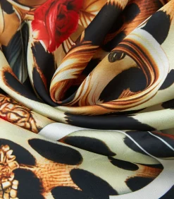 Kleine zijden vierkante Roze Luipaard Cléo